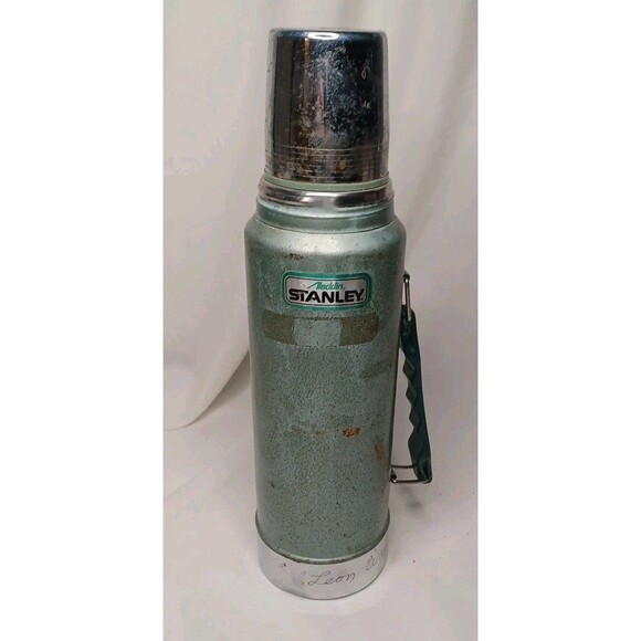 Stanley Aladdin A-944DH Quart Vacuum Bottle - Green Hammertone Finish Vintage - Picture 5 of 11